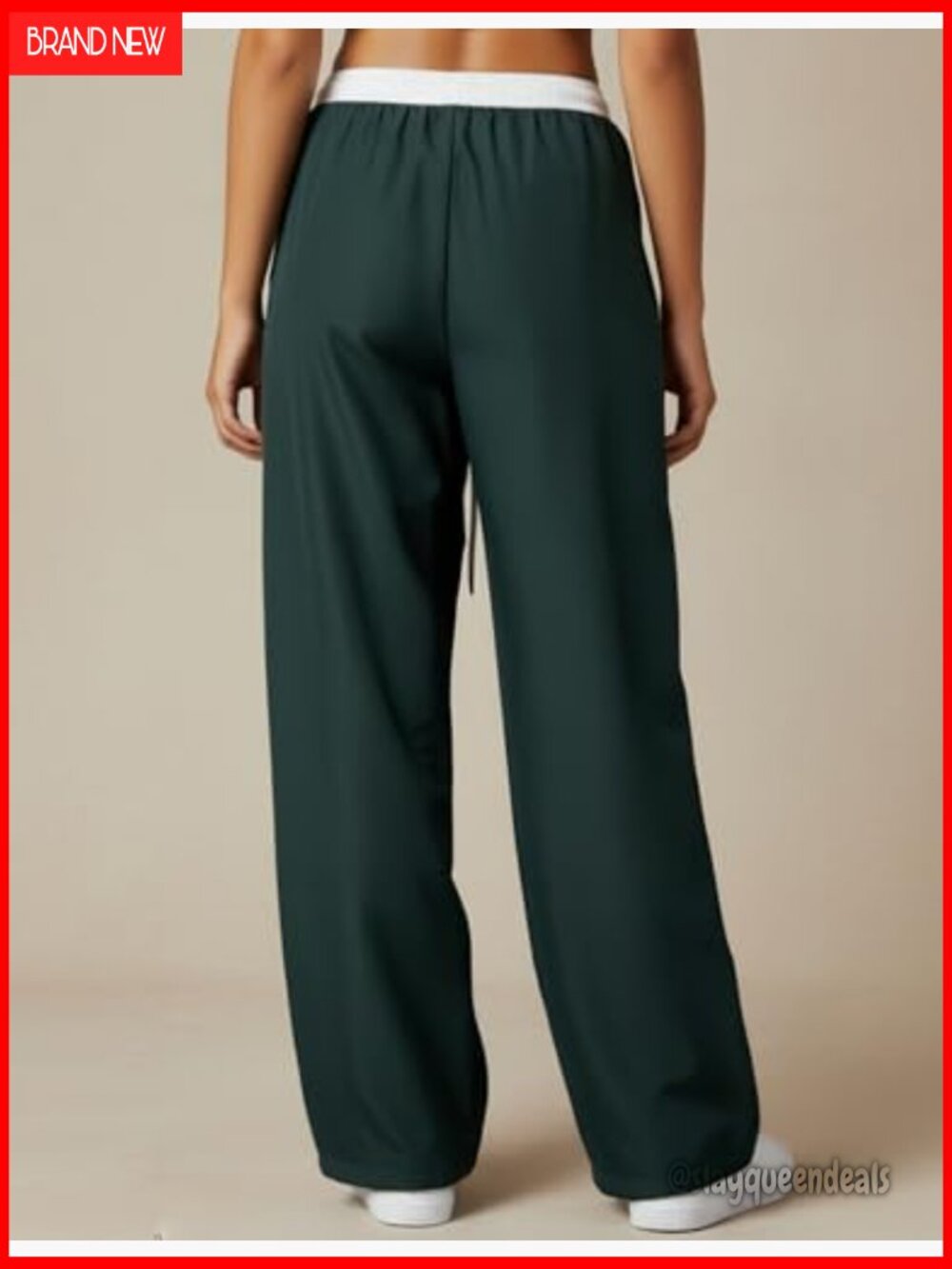 Y2K Baggy Wide Leg Cargo Sweatpants Drawstring Waist Jogger Trousers - Picture 3 of 5